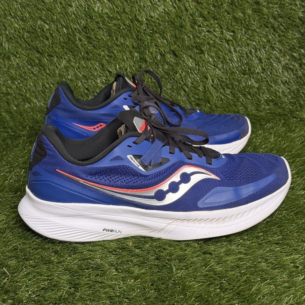 Saucony Guide 15 Mens Size 12 Wide 2E Blue Stability Running Shoes Sneakers